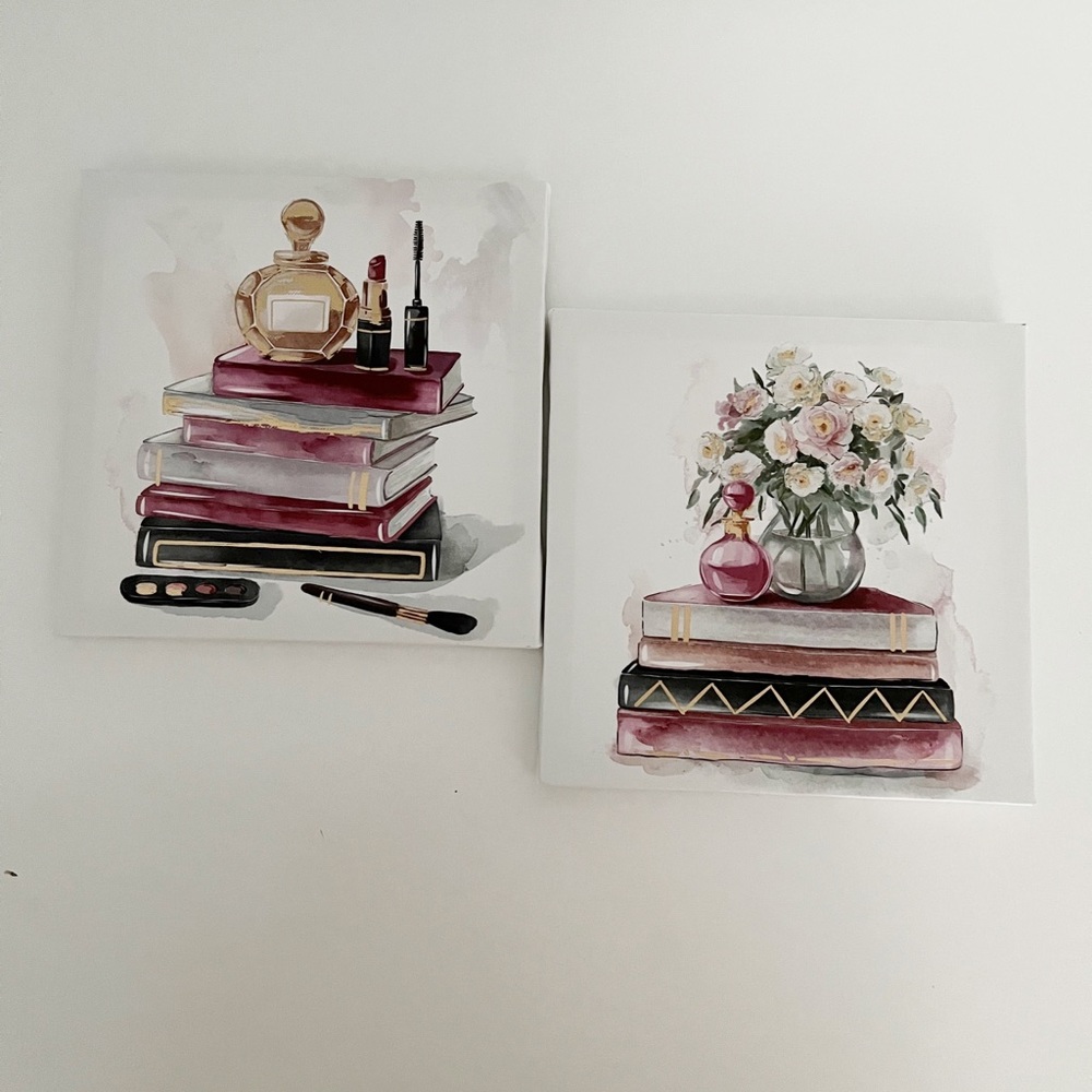 Watercolor Fashion Books Wall Art II | FIRM PRICE